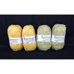 Bernat Yarn 100% Virgin Wool Knitting‎ Worsted 4oz Lot/4 Empire Gold Citron Mist
